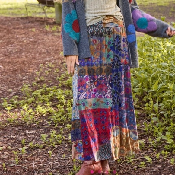Natural Life Multicolor Patchwork Maxi Skirt - Picture 2 of 11